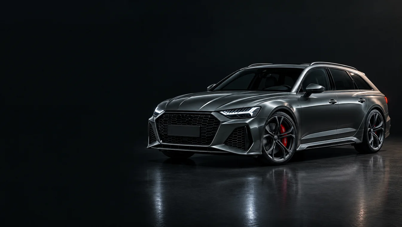 Illustrative workshop poster for the 2021 Audi RS6 interactive model